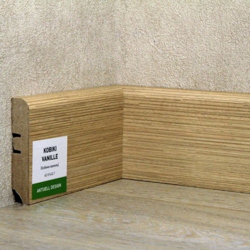 Плинтус МДФ ХАННАХОЛЗ 81мм 2,4 8шт/уп Кобики ваниль AD 81402.7