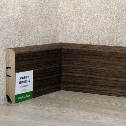 Плинтус МДФ ХАННАХОЛЗ 81мм 2,4 8шт/уп Орех старый AD 81402.4