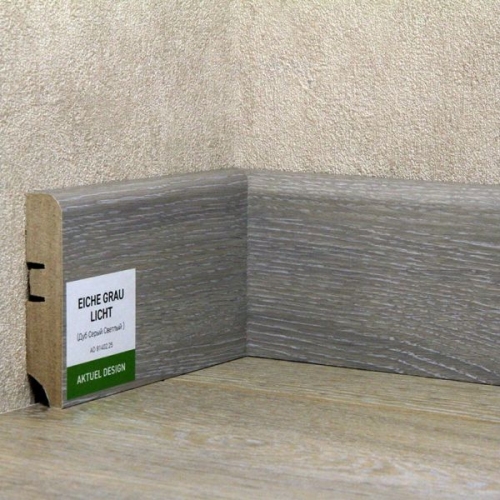 Плинтус МДФ ХАННАХОЛЗ 81мм 2,4 8шт/уп Дуб серый светлый AD 81402.25