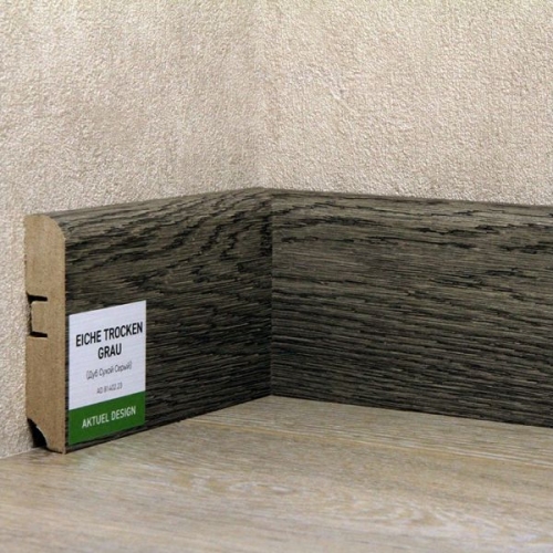 Плинтус МДФ ХАННАХОЛЗ 81мм 2,4 8шт/уп Дуб сухой серый AD 81402.23