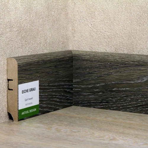 Плинтус МДФ ХАННАХОЛЗ 81мм 2,4 8шт/уп Дуб серый  AD 81402.24